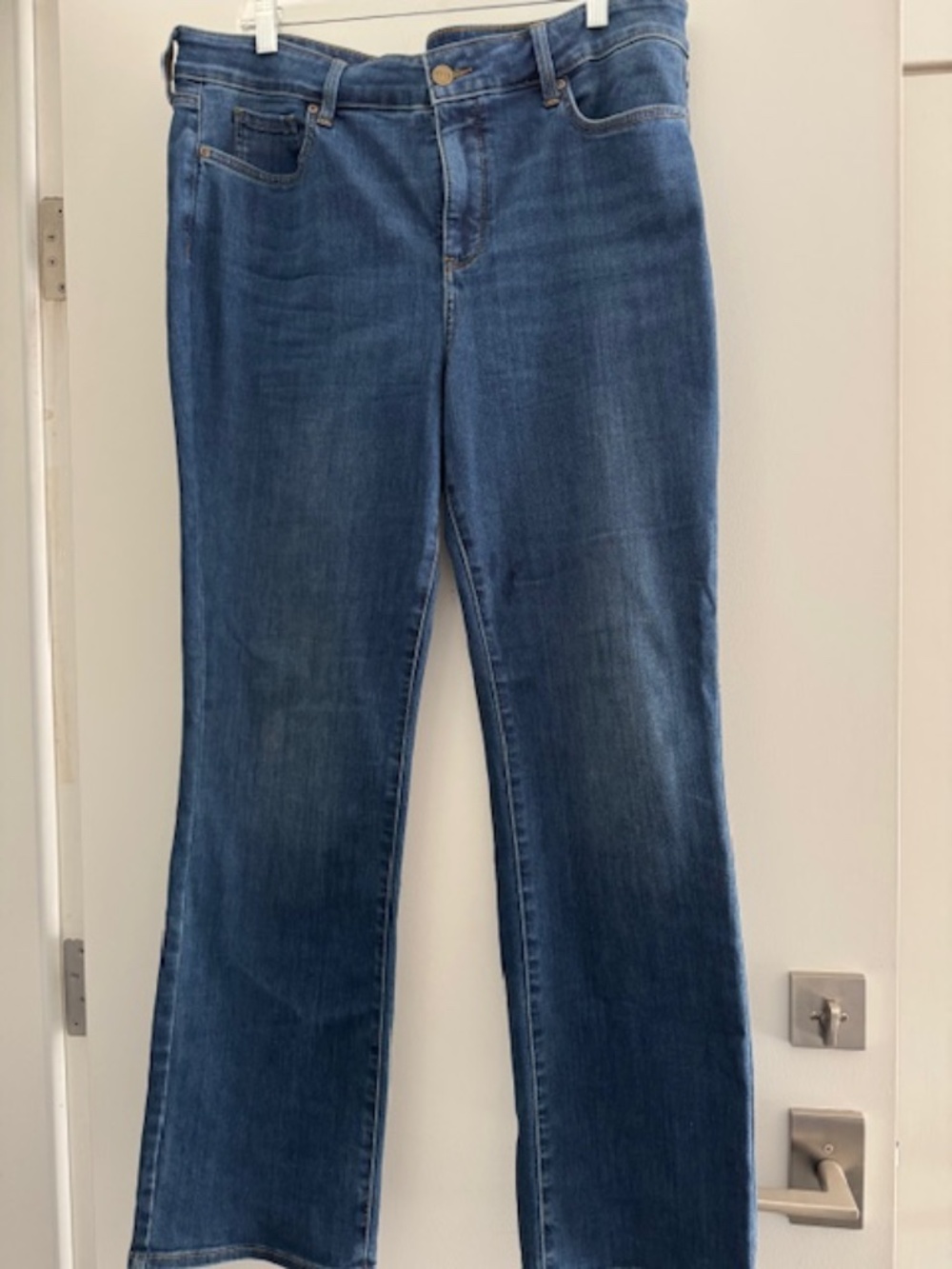 NYDJ Marilyn Straight Jeans Sz 16 Medium Wash Blue Denim